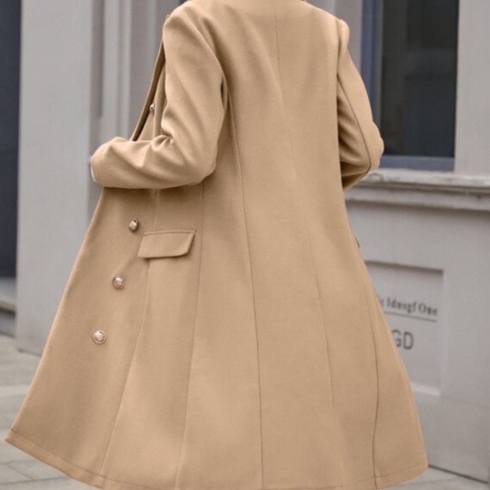 Classic Black Button up Long Jacket Coat - Picture 8 of 13